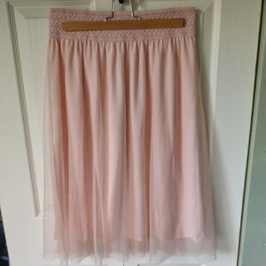 Ballerina Pink Skirt with Tulle Overlay